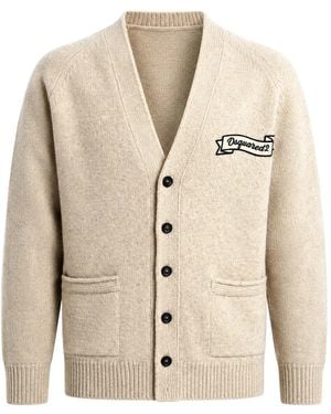 DSquared² Logo-Patch Cardigan - Natural