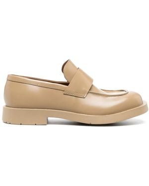 CAMPERLAB Square-Toe Leather Loafers - Natural