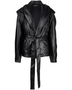 ANOUKI Faux-Leather Padded Jacket - Black