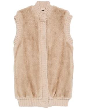 Pinko エコファーニットベスト - ナチュラル