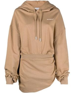 Off-White c/o Virgil Abloh For All Hooded Sweatshirt Dress - Natural