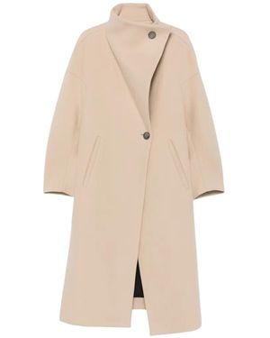 Tela Scott Funnel-Neck Coat - Natural