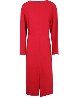 Carven Midikleid mit langen Ärmeln - Rot