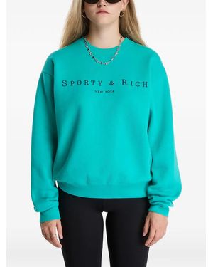 Sporty & Rich Bestickter Pullover - Blau