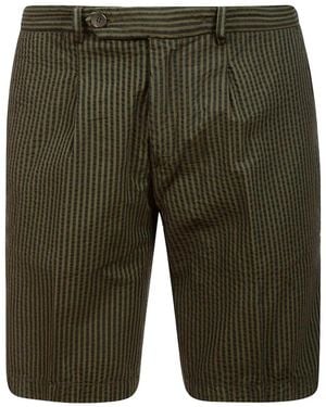 Devore Striped Cotton Shorts - Green