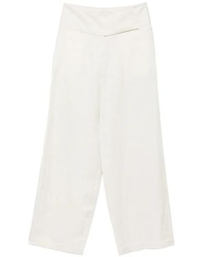Alysi Wide-Leg Pants - White