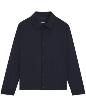 BOSS Buttoned Long-Sleeve Shirt - Blue