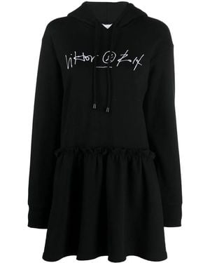 Viktor & Rolf Logo-Embroidered Sweatshirt Dress - Black