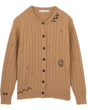 Joshua Sanders Cardigan Mit Zopfmuster - Natur