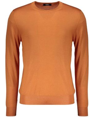 Fedeli Crew-Neck Long-Sleeve Jumper - Orange