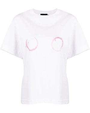 Puppets and Puppets T-Shirt En Coton À Imprimé Graphique - Blanc
