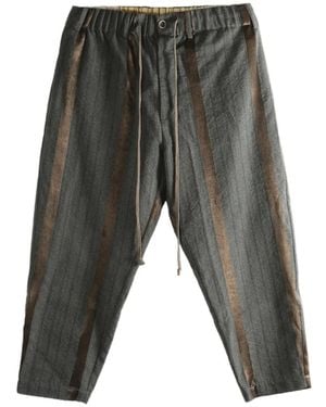 Uma Wang Striped Pyjama Pants - Grey