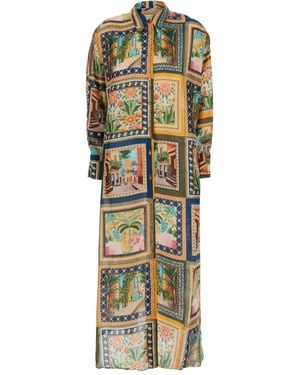 Momoní Jau プリント シャツドレス - メタリック