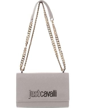 Just Cavalli Logo-Plaque Crossbody Bag - White
