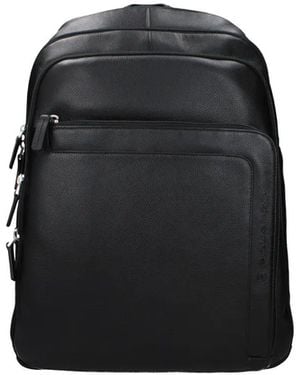 Piquadro Leather Backpack - Black
