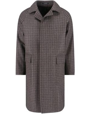 Tagliatore Check buttoned coat - Grau