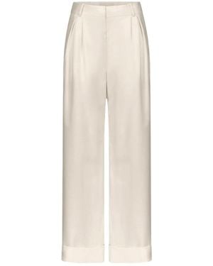Loulou de Saison Davy Pleated Rolled Trousers - White