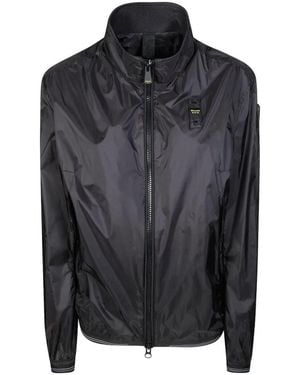 Blauer Logo Zip-Up Jacket - Black