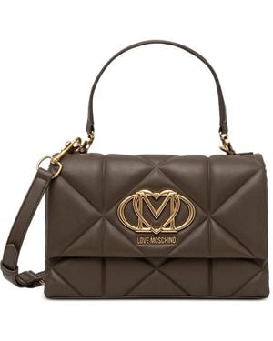Love Moschino Quilted Top-Handle Tote Bag - Brown