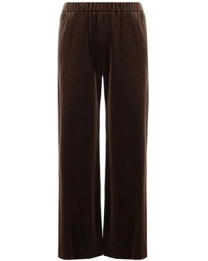 F.it Elasticated-Waist Straight Trousers - Brown