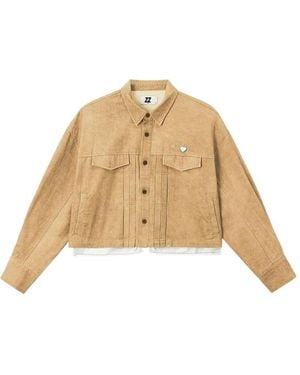 Izzue Pleated Oversized Jacket - Natural