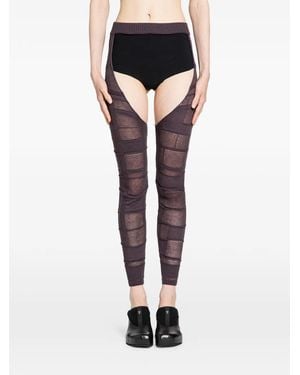 Halo Checked Footless Trousers - Black