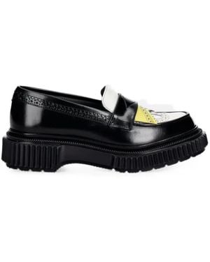 Adieu Brogue-Detail Platform Loafers - Black