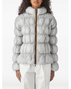 K-Way Quilted Hooded Jacket - Gray