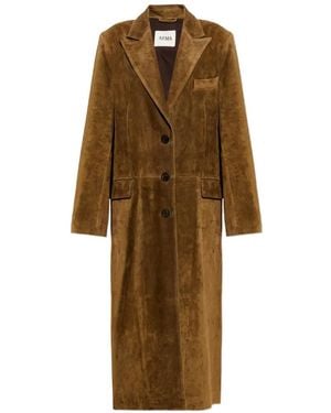 Arma Alissa Suede-Finish Long Coat - Natural