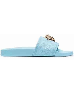Versace Pantoletten Mit Medusa-Schild - Blau
