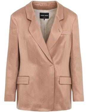 Giorgio Armani Double-Breasted Blazer - Natural