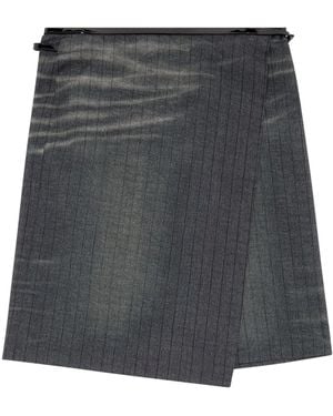 DIESEL Gonna in lana gessata stampata - Nero