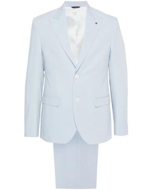 Manuel Ritz Single-Breasted Wool Suit - Blue