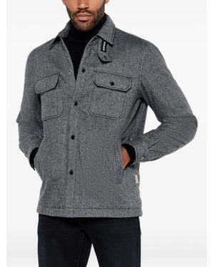 Woolrich Hemdjacke mit Fischgrätenmuster - Grau