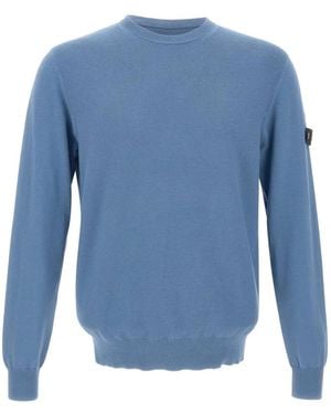 Peuterey Ganna Logo-Patch Crew-Neck Jumper - Blue
