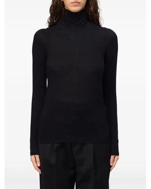 Tela Roll-Neck Long-Sleeve T-Shirt - Black