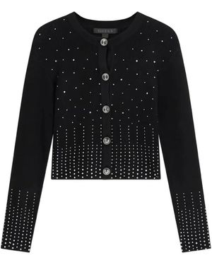 Guess Crystal-Embellished Cardigan - Black