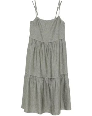 Peserico Tiered Sleeveless Midi Dress - Grey