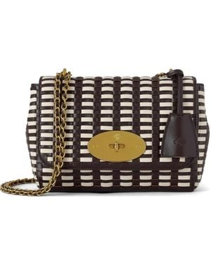 Mulberry Lily Woven Leather Shoulder Bag - Black