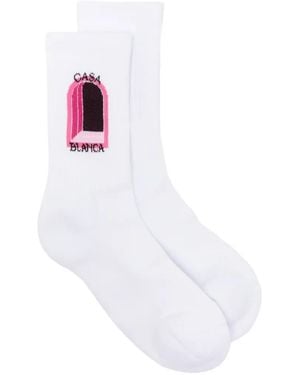 CASABLANCA Socken Mit Grafischem Print - Weiß
