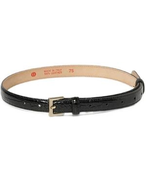 CRI.DA Crocodile-Effect Leather Belt - White