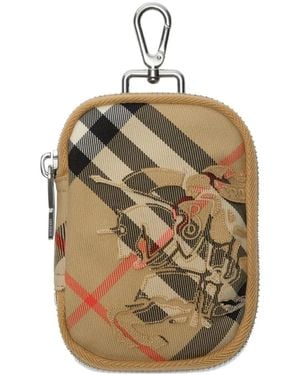 Burberry Check Zip Wallet - Metallic