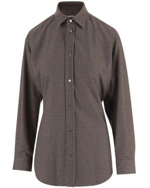 DARKPARK Anne Checked Press-Stud Shirt - Grey