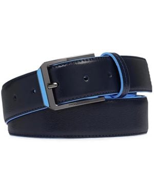 Piquadro Prong-Buckle Leather Belt - Blue