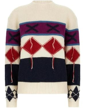 Iceberg Trui Met Ronde Hals En Diamant-Patroon - Wit