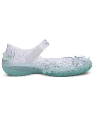 Melissa X Susan Fang Luna Bloom Floral-Appliqué Ballet Flats - Blue