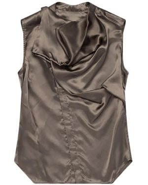 Rick Owens Draped Sleeveless Top - Gray