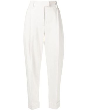 Brunello Cucinelli ハイウエスト クロップド テーラードパンツ - ホワイト