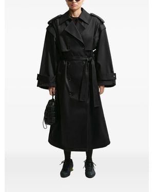 Nike Airreverent Trenchcoat Met Dubbele Rij Knopen - Zwart