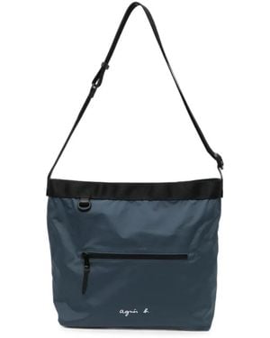 agnès b. Fred Shoulder Bag - Blue